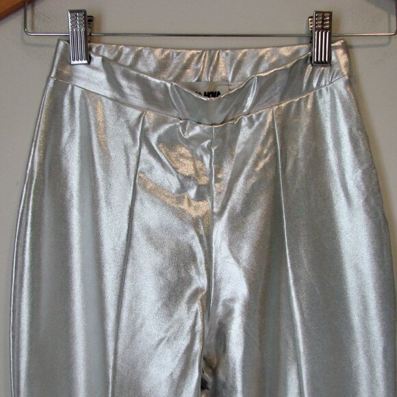 Fashion Nova Silver Metallic Pants Your Wildest Dreams Club Party NEW NWT  XS - Picture 3 of 13